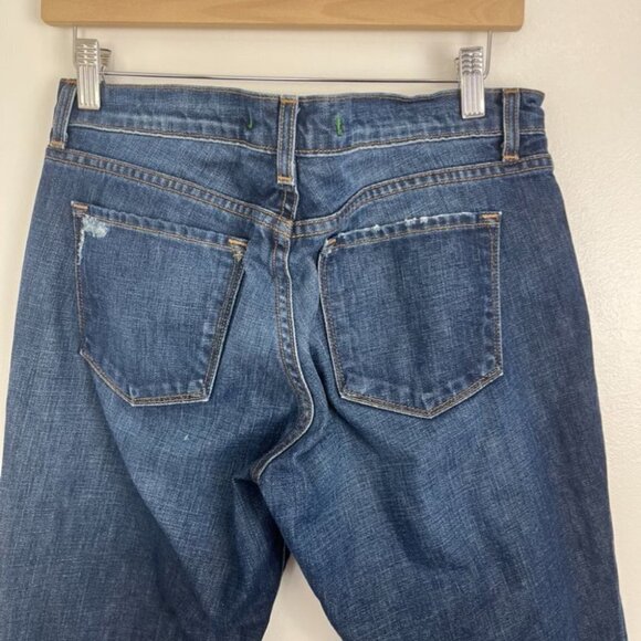 J Brand Aidan Ringer Boyfriend Low-Rise Dark Blue Distressed Jeans - Picture 9 of 13